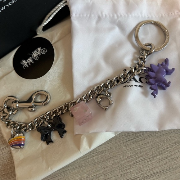 Like New Coach Purse Silver Charm Chain - Picture 1 of 4